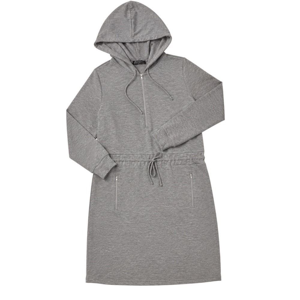 Brigitte Brianna Modest Essential Sweatshirt Dress (M 4-8) Hooded French Terry